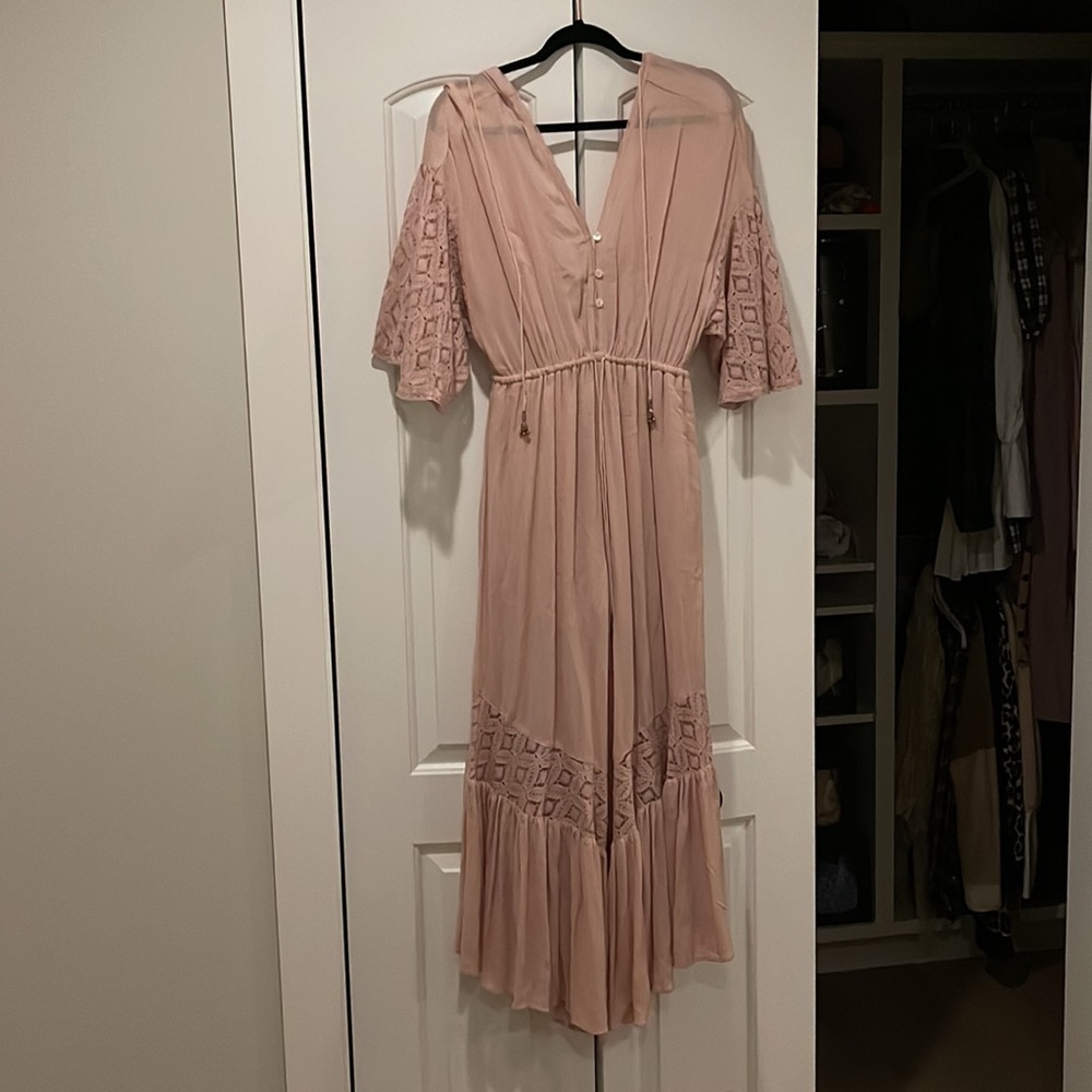 Free people mauve lace jumpsuit